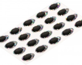 3D Epoxy Teardrop Eyes, Holographic Silver, 10 mm